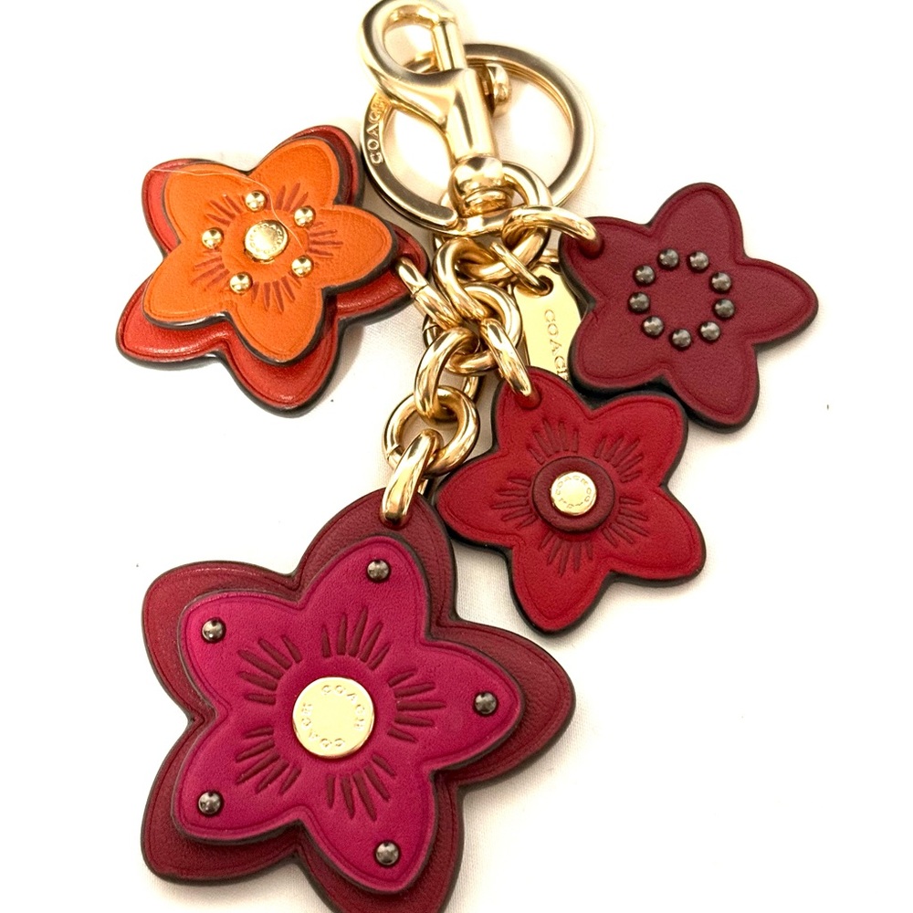 Coach flower key fob charm